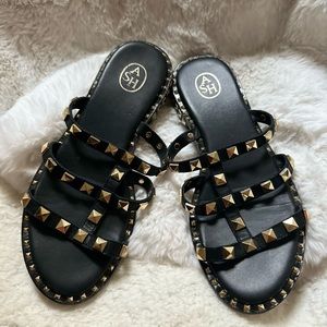 ASH black and gold sandals